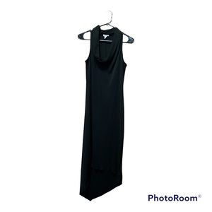 Studio soleil evening dress hi-lo raw hem cowl neck large